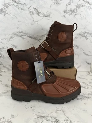 Polo Ralph Lauren Oslo High Utility Ranger Botas de Cuero Marrón Para Hombre Talla 14 Foto 1 de 4