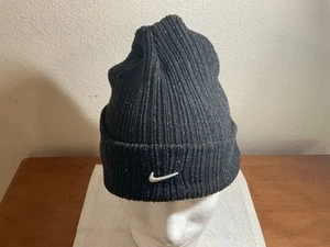 Nike Black Stocking Hat Cap Beanie Winter Hat One Size Adjustable - Picture 1 of 3