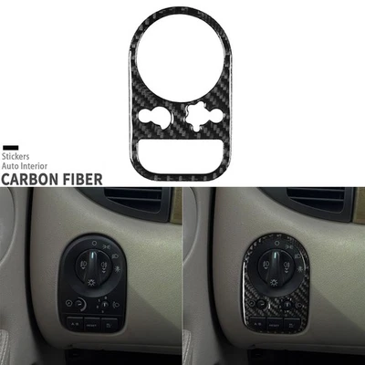 Cubierta de interruptor de faros de fibra de carbono real para Jaguar X-Type X400 01-09 Foto 1 de 4