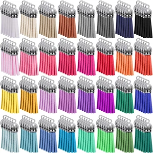 160 Pezzi Portachiavi Nappa 40Mm Nappe in Pelle per Fai da Te Portachiavi Creazione Gioielli - Foto 1 di 12