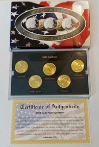 2001 D Gold Edition State Quarter Collection with Certificate of Authenticity - Picture 1 of 7