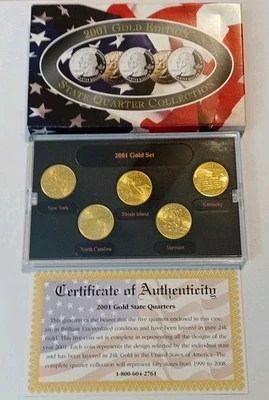 2001 D Gold Edition State Quarter Collection with Certificate of Authenticity - Image 1 of 4