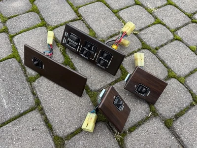 Set of OEM Toyota Cressida X60 MX63 Power Window Switch Set Brown Wood Trim RHD - Image 1 of 4