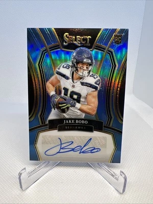2023 Panini Select Football Jake Bobo Rookie Auto Blue Numbered /49 - Image 1 of 3