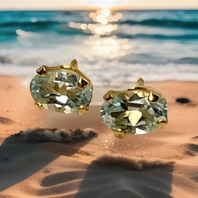 Aretes Ross Simons Chapados en Oro Topacio Azul en Plata de Ley 925 SIN RESPALDO Foto 1 de 4