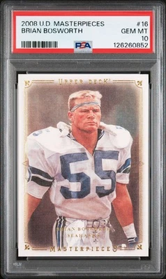Карта 2008 Upper Deck Masterpieces Brian Bosworth PSA 10 Gem как новая No16 POP 3 - Изображение 1 из 2