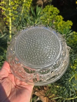 COUPELLE FOND DE LUSTRE DESSUS DE LAMPE ART DECO BLEU OPALESCENT EZAN - Photo 1/4