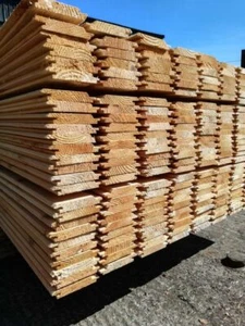 T&G CEDAR CLADDING SOFTWOOD TIMBER REDWOOD TONGUE AND GROOVE BRITISH CT03 - Picture 1 of 6