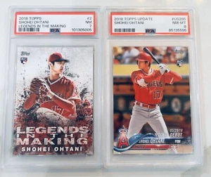 2018 SHOHEI OHTANI 2 PSA CAR ROOKIE CARD LOT. Psa 7 & Psa 8. Both Rookie Cards - Picture 1 of 2