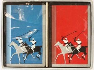 Cartas azules/rojas Twin Deck x Hamilton c1930s Polo Playing - Imagen 1 de 3
