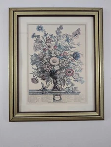 Vintage Robert Furber 12 Months of Flowers November Framed Matted Print 10x12" - Picture 1 of 11