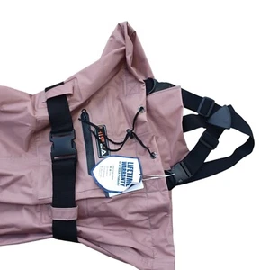 Hisea Mens 12, Women 45 Nylon PVC 2-ply Wader Cleated Bootfoot Chest Wader Pink - Picture 1 of 10