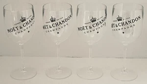 Moet & Chandon Champagne Clear Acrylic Party Goblets SET OF FOUR (4)-USA SHIPPER - Picture 1 of 5