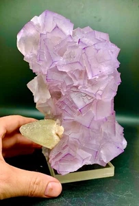 2948 Gram Tall Combo Purple Color Fluorite & Calcite From Baluchistan Pakistan. - Picture 1 of 5