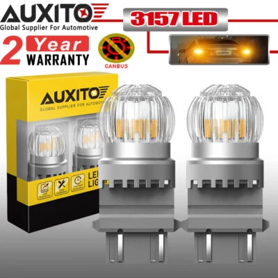 AUXITO Ámbar 3157 3156 T25 6-LED Señal de giro Luz de estacionamiento Intermitente Bombillas de esquina Foto 1 de 4