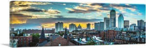 ARTCANVAS Boston City Massachusetts Skyline Panorama Leinwand Kunstdruck - Bild 1 von 11