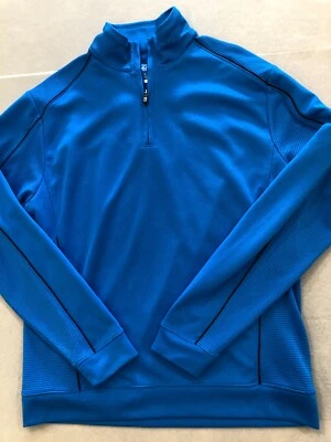 Sudadera Cutter & Buck Para Hombre Grande Azul Brillante 1/4 Cremallera Tejida Manga Larga Foto 1 de 4