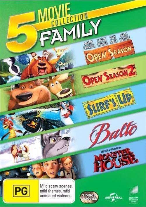 Surf's Up / Balto / Monster House / Open Season / Open Season 2x5 Pack (Box Set, DVD, 2012)