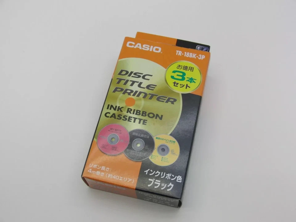 Casio TR-18BK-3P Black Ink Ribbon Disc Title Printer 3pcs - Image 1 of 1
