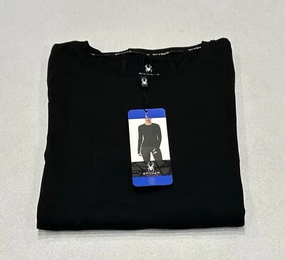 Spyder Active Women's Long Sleeve Zip Pocket Thumb Slit Stretch Top, Black, L - Image 1 of 4