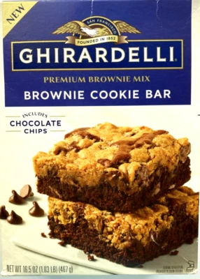 Ghirardelli Brownie Barra de Galletas Mezcla Premium Chocolate Chip 3 LOTE Hornear 16.5 OZ Foto 1 de 4
