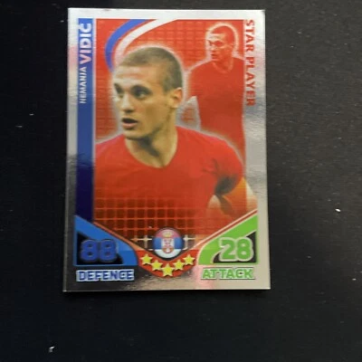 Match Attax World Cup 2010 Football Card - Nemania Vidic Serbia Star Player - Image 1 of 2