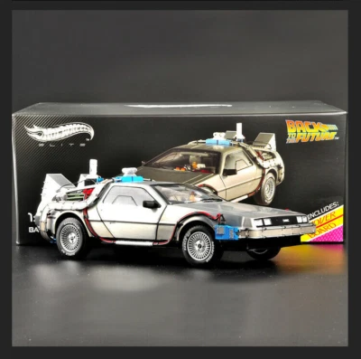 Hot Wheels Elite 1:18 Scale Car Model Back to the Future DMC-12 Time Machine - Image 1 of 4