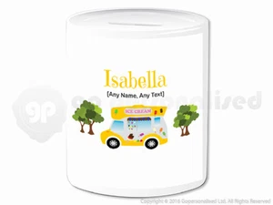 Personalised Gift Ice Cream Van Money Box Cone Scoop Driver Vendor Present #4 - Picture 1 of 4