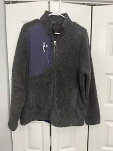 RLX Ralph Lauren Sherpa Fleece Jacket Mens XL Gray Full Zip Outdoor Golf - Picture 1 of 13
