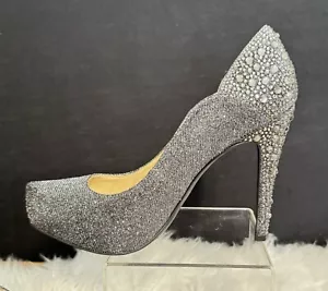 Jessica Simpson Silber Strass verziert 4 1/2" Stiletto Heels Größe 6 1/2 - Bild 1 von 12