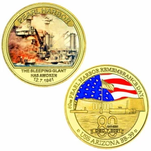 ★★ GROSSE MEDAILLE PLAQUéE OR : PEARL HARBOR WW2 (3/5) ★★ C - Picture 1 of 1