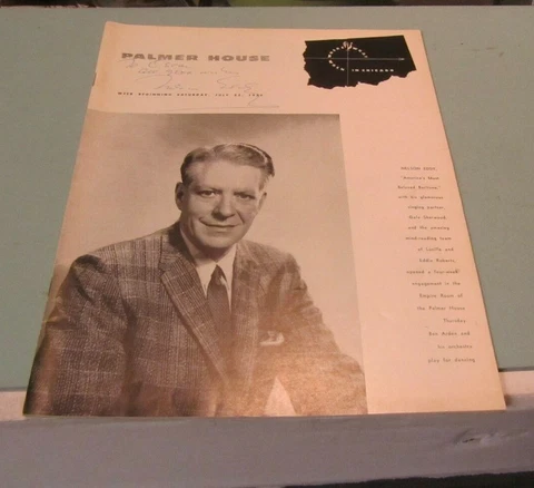 1959 Nelson Eddy Actor Baritone Singer Autograph Signed Program Chicago Magazine Cover