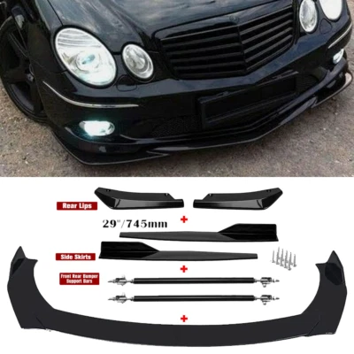 For Mercedes-Benz W211 E63 Front Rear Bumper Lip Spoiler Splitter+ Side Skirt Foto 1 de 4