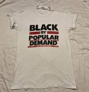 vintage 1980’s black by popular demand t shirt sz large single stitch - Picture 1 of 7