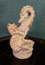 Vintage Clay Whimsical Dragon Incense Burner - Hand Made -Signed