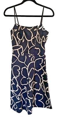 Vestido Helen Wang Sun estampado floral negro y marfil talla 8 0161 Foto 1 de 4