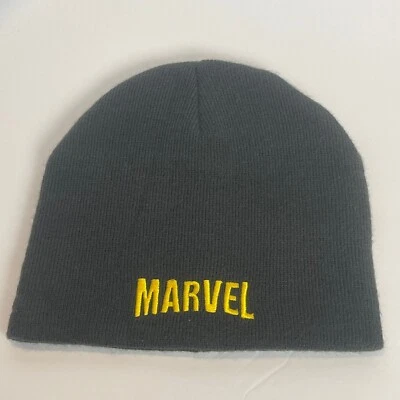 Marvel Hat Cap Beanie Toque Spell Out Black Yellow Adult OSFM Comic Wolverine - Image 1 of 4