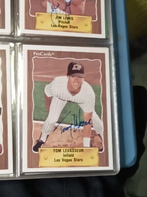1990 ProCards Tom Lavasseur SIGNED IP 129 Las Vegas Stars Padres - Image 1 of 2