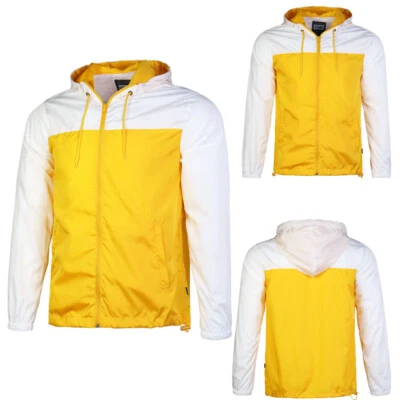 Jaqueta corta-vento masculina resistente à água leve com zíper completo bolsos - Imagem 1 de 4