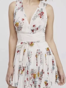 Free People Womens Hidden Forest Floral Wrap Dress 12 Mini Boho Fairy Feminine - Picture 1 of 12