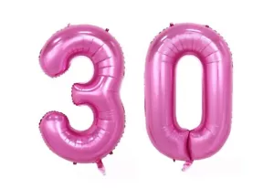 Huge 40" 30 Pink Foil Number Balloons Photo Shoot 30th Birthday Float Helium USA - Picture 1 of 1