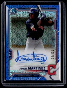 2021 Bowman Chrome Prospect Autographs Mojo Refractor Blue Angel Martinez Auto