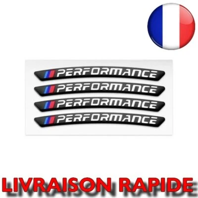 NEW Autocollants Noir Voiture BMW Performance Jantes 4PCS Aluminium Auto Roue