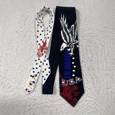 Corbata Ed Hardy para hombre American Patriotic Eagle negra EE. UU. 58" X 3,5" Foto 1 de 4