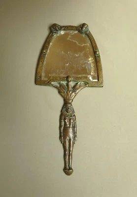 A VOIR! MIROIR FACE A MAIN XIXème, DÉCOR NEOCLASSIQUE EGYPTIEN de PHARAON, SIGNÉ - Photo 1/4