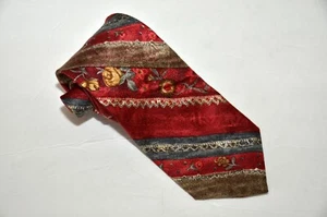 BULLOCK & JONES SF Silk Tie Striped W/Flowers Multi Color Made in France. - Picture 1 of 8