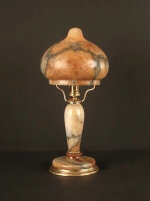 LAMPE VEILLEUSE DES ANNÉES 1920 EN ALBÂTRE ET BRONZE - Photo 1/4