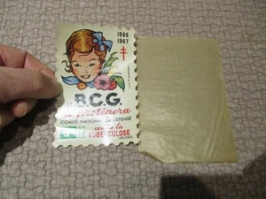 Ancien Gros Timbre Comité de Défense contre le B.C.G 1966.1967 Non Tuberculose - Picture 1 of 2