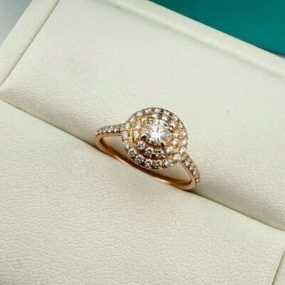 Tiffany & Co. Soleste Double Halo Diamond Ring 18k Rose Gold - Изображение 1 из 4