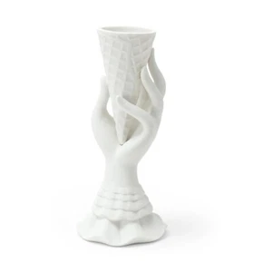 DESIGNER JONATHAN ADLER I-SCREAM MUSE VASE HAND WITH ICE CREAM CONE 7.75" TALL - Picture 1 of 12